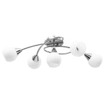 ZNTS Ceiling Lamp with Ceramic Shades for 5 E14 Bulbs White Bowl 289237