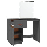 Dressing Table with LED Grey 95x50x133.5 cm Solid Wood Pine 820094