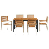 Garden Dining Set 7 pcs Beige and Brown Poly Rattan 3365501