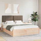 Bed Frame with Upholstered Headboard Taupe 160 x 200 cm 3398222
