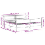 ZNTS Bed Frame with Headboard 180x200 cm Super King Solid Wood Pine 3306294