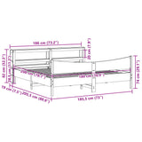 ZNTS Bed Frame with Headboard 180x200 cm Super King Solid Wood Pine 3306294