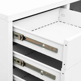 Office Cabinet White 90x40x102 cm Steel 336405
