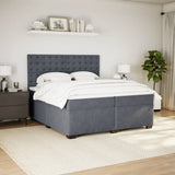 Box Spring Bed with Mattress Dark Grey 200x200 cm Velvet 3291015