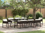 Garden Dining Set 9 pcs Brown Poly Rattan 3380728