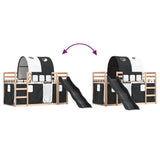 Bunk Bed without Mattress with Slide White and Black 80x200 cm 3284143