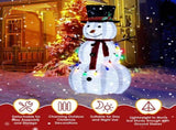 4ft 100LED 20 Lanterns Cashmere Fabric Retractable Snowman Garden Snowman Decoration 58418161