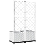 Garden Planter with Trellis White 80x40x136 cm PP 153282