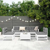 6 Piece Garden Sofa Set White Solid Wood Pine 3250737