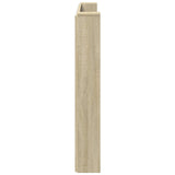 Storage Headboard with LED Sonoma Oak Engineered Wood 3418676