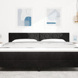 ZNTS LED Headboard Diamond Blocks Design Black 180 cm Velvet 3338248