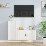 2 Piece TV Cabinet Set White Engineered Wood 3188470