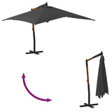 Cantilever Garden Parasol with Wooden Pole 400x300 cm Anthracite 318430