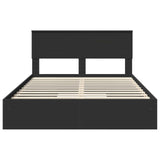 Storage Bed with Headboard Black 150 x 200 cm Engineered Wood 3408446