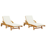 ZNTS Sun Loungers 2 pcs with Cushions 200x68x83 cm Solid Wood Acacia 3206372