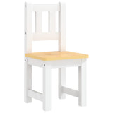 3 Piece Children Table and Chair Set White and Beige MDF 10410