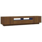 2 Piece TV Cabinet Set with LED Lights Brown Oak Engineered Wood 3120172