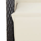 3 Piece Bistro Set with Cushions Black Poly Rattan 3212468