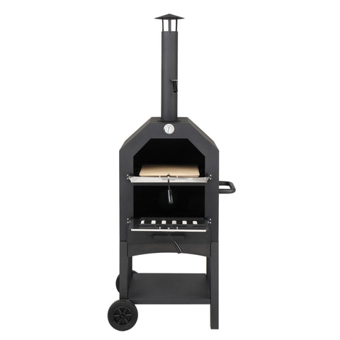 ZNTS Outdoor Wood Fired Pizza Oven with Pizza Stone, Pizza Peel, Grill Rack, for Backyard and Camping 53882789