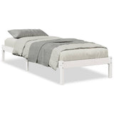 Extra Long Bed Frame without Mattress White 100x220 cm Solid Wood Pine 852419