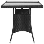 Garden Table Black 170x80x74 cm Poly Rattan 3203730