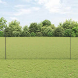 Welded Wire Fence 25 x 1.5 m PVC-Coated Steel Grey Mesh 3336869