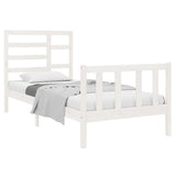 Bed Frame without Mattress White Solid Wood 90x190 cm Single 3105891