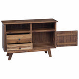 Sideboard with Drawer Natural 100 x 30 x 68 cm Solid Teak Wood 42017956