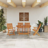 Garden Dining Set Folding 5 pcs Brown Solid Acacia Wood 3375756