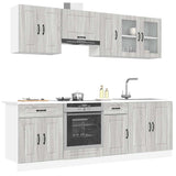 8 Piece Kitchen Cabinet Set Kalmar Grey Sonoma Engineered Wood 3314827