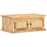 Coffee Table 90x50x35 cm Solid Mango Wood and Natural Cane 289089