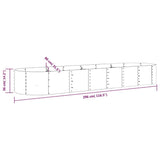 Garden Raised Bed Galvanised Steel 296x80x36 cm Brown 318925