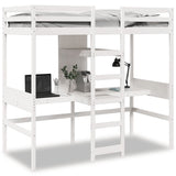 Loft Bed Frame without Mattress White 75x190cm Solid Wood Pine 3308551