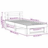 Bed Frame with Headboard Wax Brown 80 x 200 cm Solid Pine Wood 872505