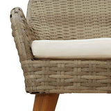 Garden Chair 2 pcs Beige 62.5 x 55 x 82 cm Poly Rattan 42006215