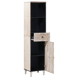 Bathroom Cabinet White 38 x 33.5 x 160 cm Solid Mango Wood 4018390