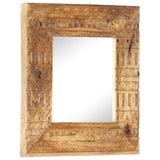 Hand-Carved Mirror 50x50x2.5 cm Solid Mango Wood 321647