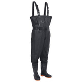 Chest Waders with Boots and Belt Black Size 39 4017000