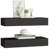 Wall-mounted Drawer Shelves 2 pcs Black 60x23.5x10cm MDF 330258