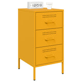 ZNTS Bedside Cabinets 2 pcs Mustard Yellow 36x39x68 cm Steel 843085