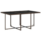 11 Piece Garden Dining Set with Cushions Brown Poly Rattan 3210609
