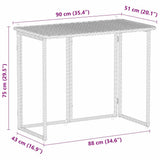 ZNTS Folding Garden Table Brown 90x51x75 cm Poly Rattan 4108255