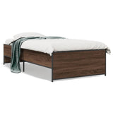 Bed Frame without Mattress Brown Oak 90x190 cm Single 845250