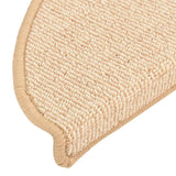Stair Mats 15 pcs 65x21x4 cm Cream Half Round Large 149861