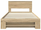Bed Frame with Headboard Sonoma Oak 100 x 200 m Engineered Wood 3408790