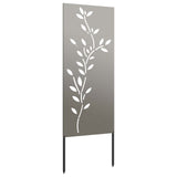 Garden Privacy Screen Floral Rusty 50 x 140 cm Weathering Steel 876328