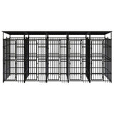 Outdoor Dog Kennel with Roof Steel 9.22 m 3097950