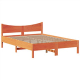 Bed Frame without Mattress Wax Brown 160x200 cm Solid Wood Pine 3323373