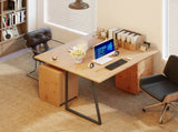 Computer Desk, Writing Desk with Cabinet, Drawer, Metal Legs, Work Table for Home Office Study, T3398P423539
