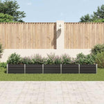 ZNTS Garden Raised Bed Galvanised Steel 400x80x45 cm Anthracite 47059